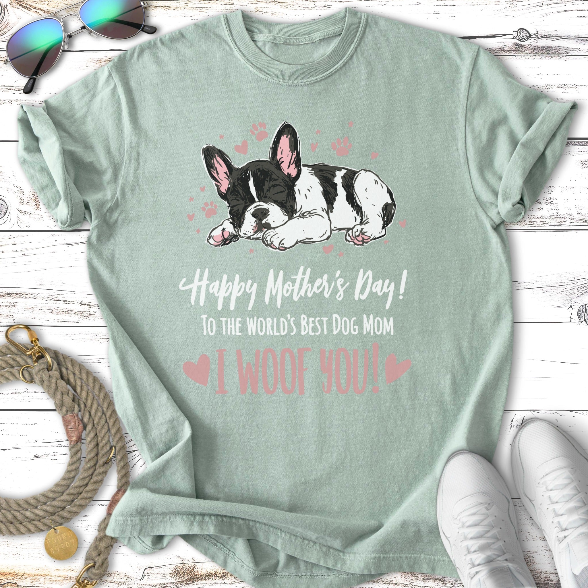 Frenchie 'I Woof You' Dog Mom T-Shirt