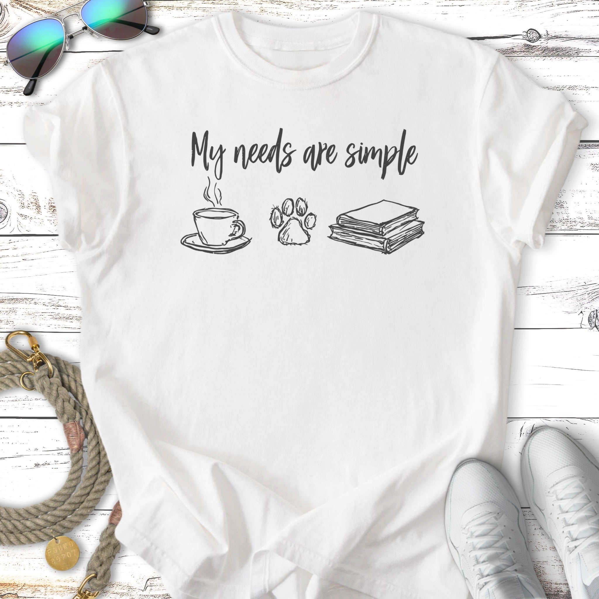 Coffee, Dogs & Books T-Shirt