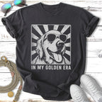 Black t-shirt with "IN MY GOLDEN ERA" and a dog wearing sunglasses.