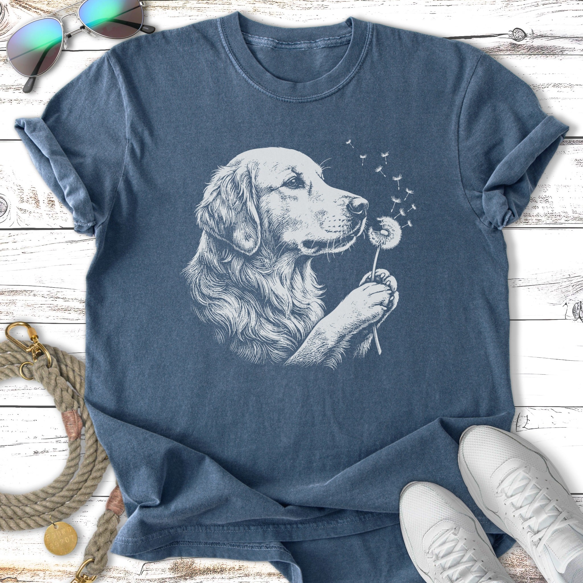 Golden Retriever Dandelion Wish T-Shirt