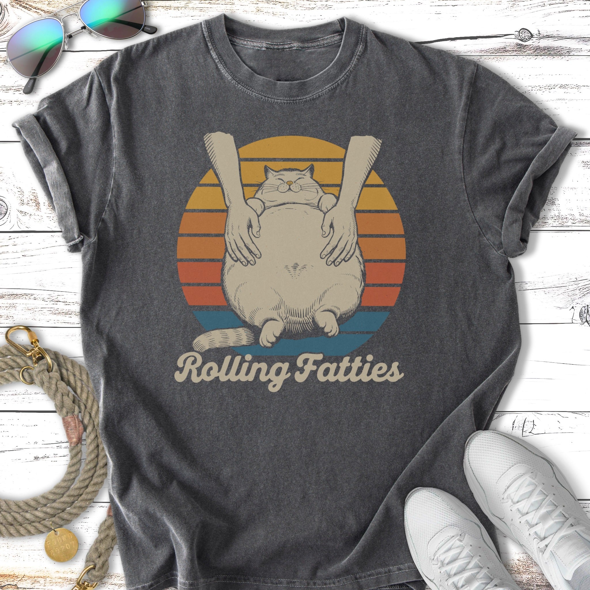 Rolling Fatties Retro Cat T-Shirt