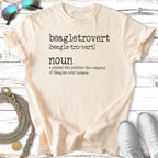 Cream t-shirt with "beagletrovert noun a person who prefers the company of Beagles over humans" text.