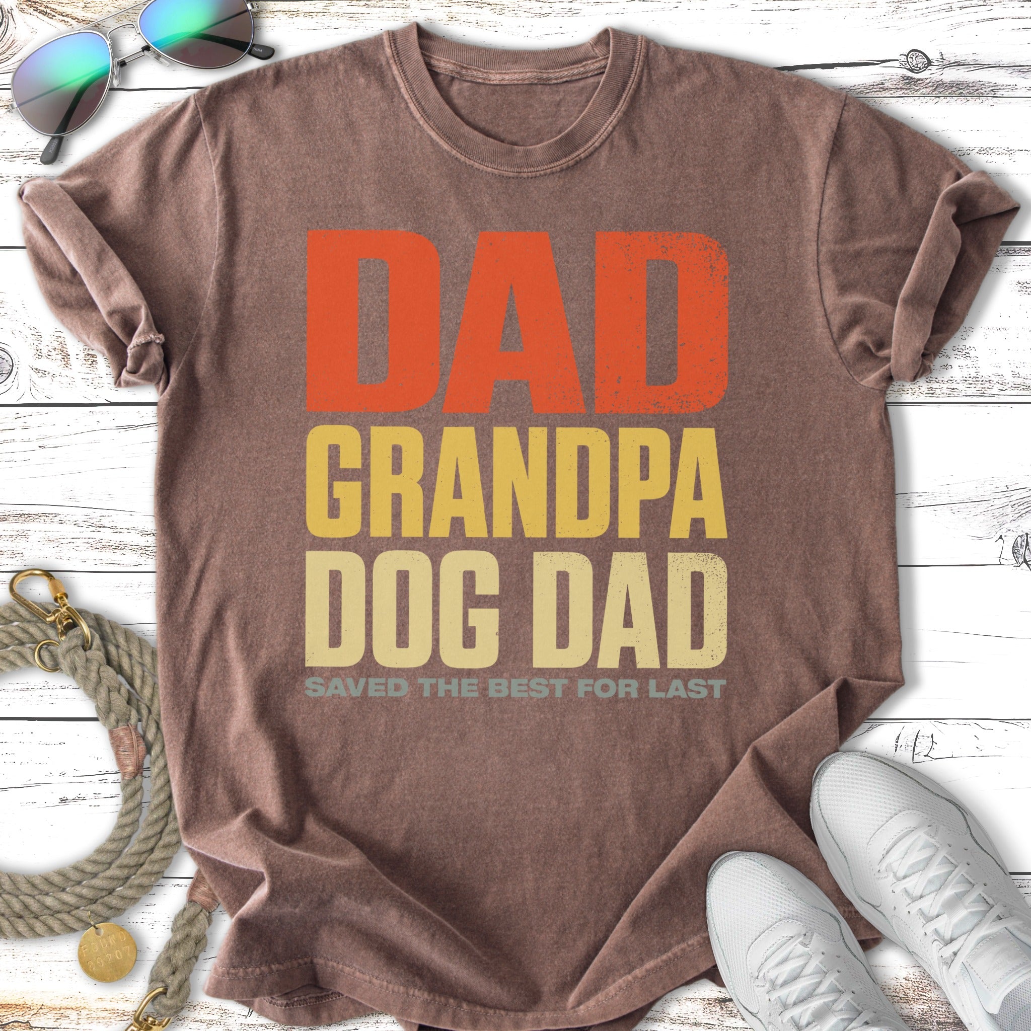Dad Grandpa Dog Dad saved the best for last t-shirt.