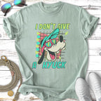 Goofy wearing sunglasses and a hat, text "I DON'T GIVE A HYUCK".