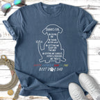 T-shirt with dog-themed "Best Dog Dad" text and graphic.
