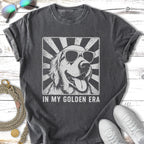 T-shirt with a Golden Retriever wearing sunglasses and the text "IN MY GOLDEN ERA".