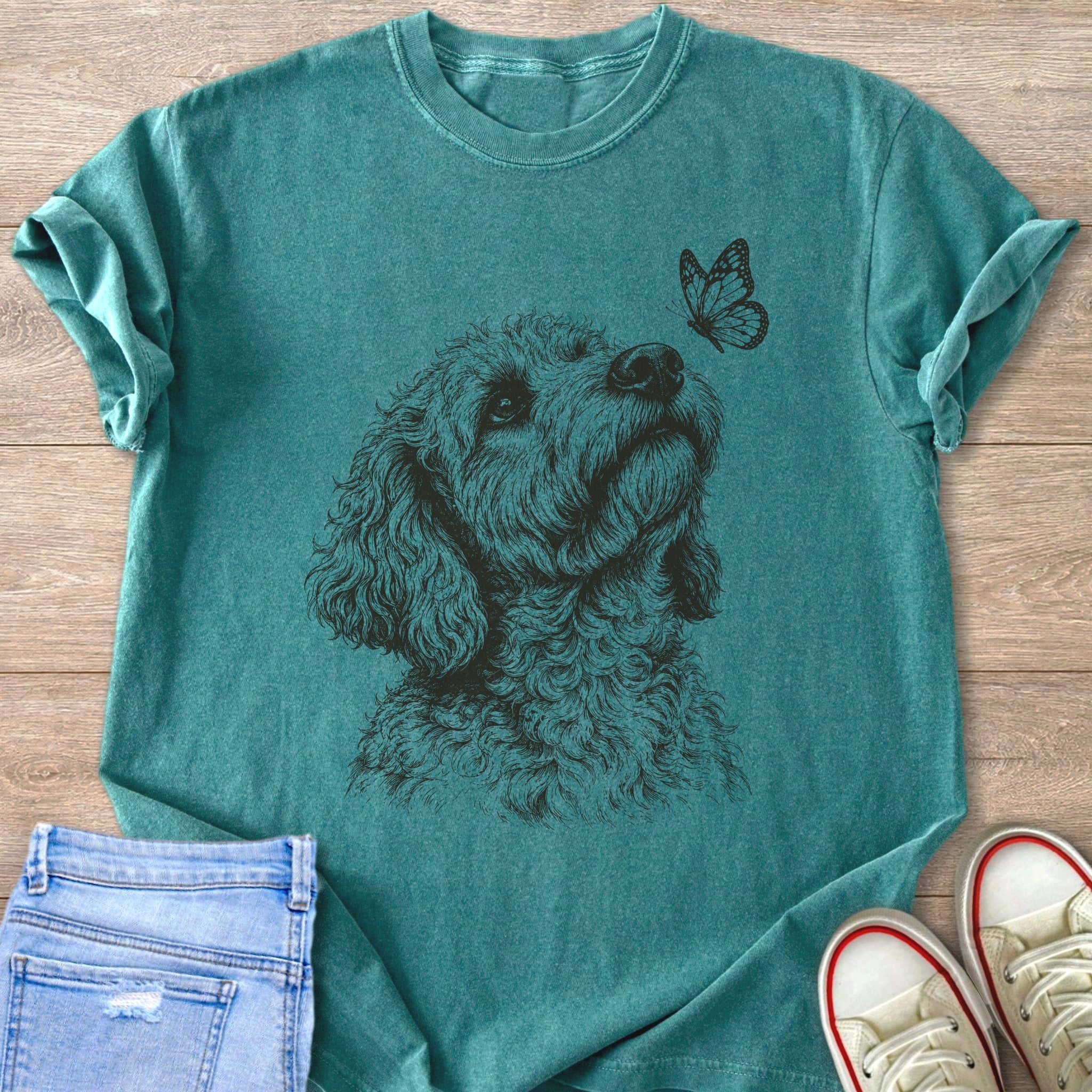 Teal t-shirt with a