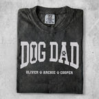 Black t-shirt with "DOG DAD" and paw print, names Oliver, Archie, Cooper.