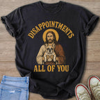 Jesus holding a French Bulldog with text "Disappointments All of You."