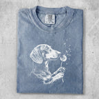 Dachshund blowing on a dandelion in this Comfort Colors t-shirt.