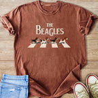 T-shirt with "The Beagles" text and four beagles walking on Abbey Road.