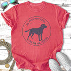 Vintage t-shirt with a black lab silhouette in a circle and text.