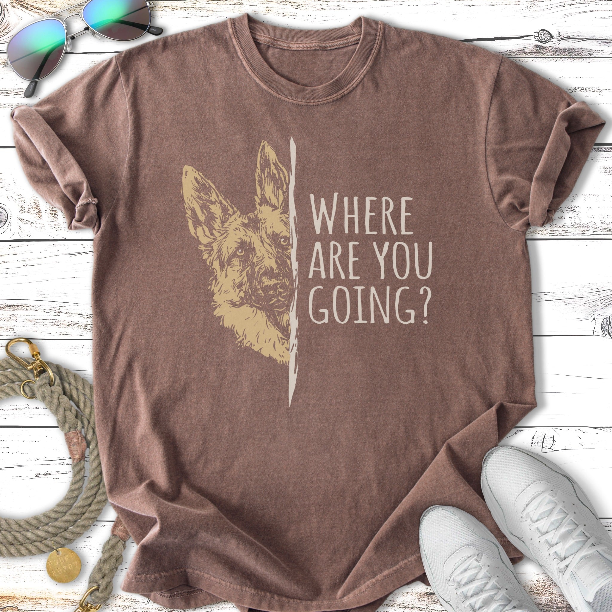 Where Are You Going? Nosy German Shepherd T-Shirt