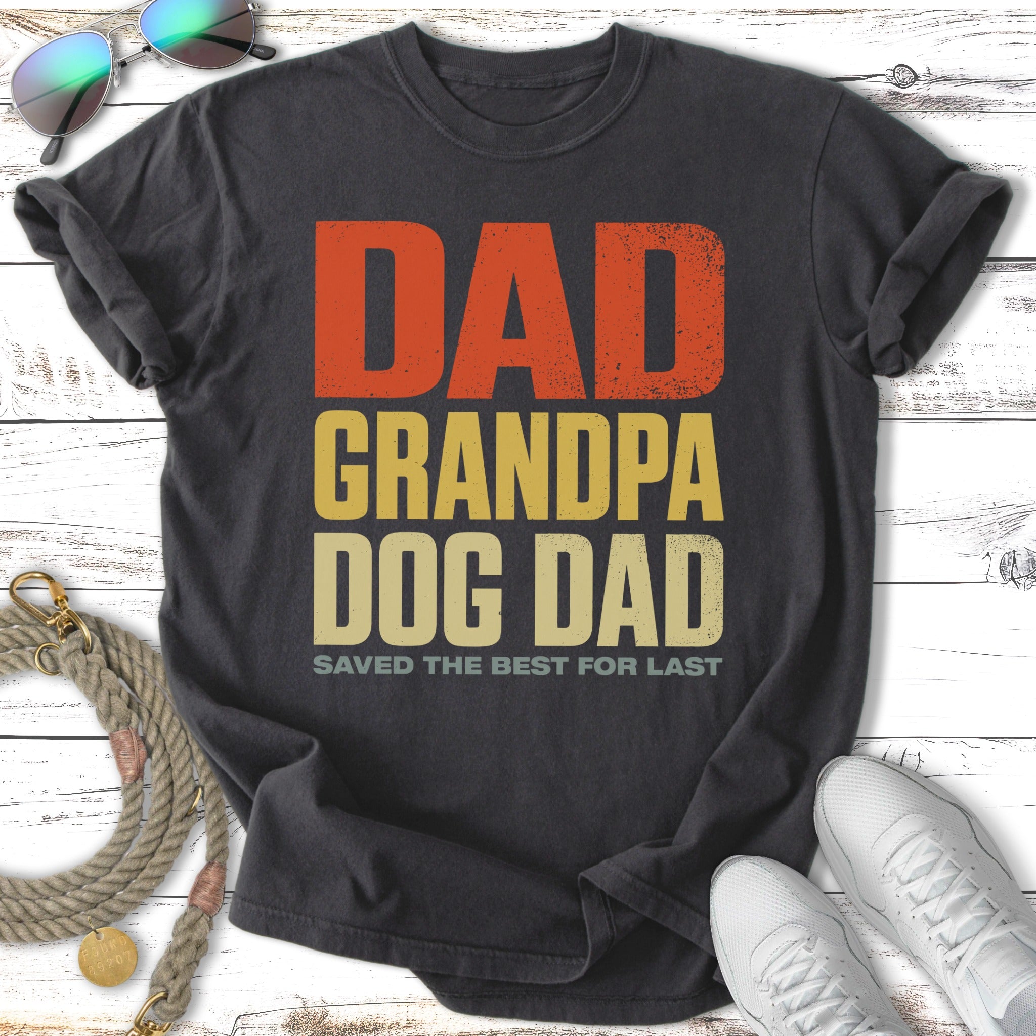 Dad Grandpa Dog Dad saved the best for last t-shirt.