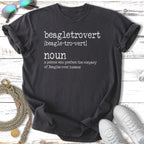 Charcoal t-shirt with "beagletrovert" definition and humorous text about Beagles.